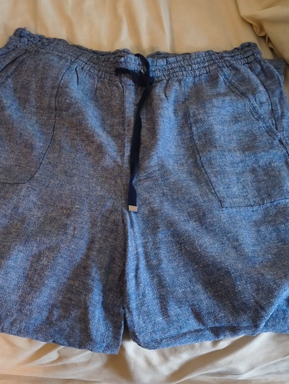Time and Tru Women's Heathered Navy Drawstring Pants